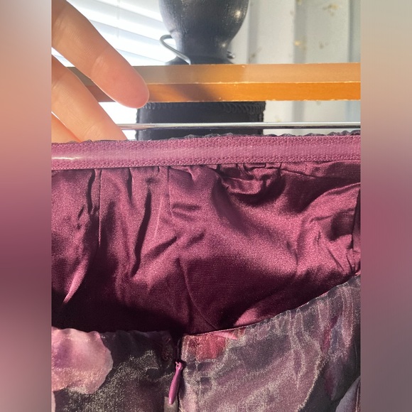 LULUS size M strapless purple flower chiffon evening gown. - Picture 5 of 8